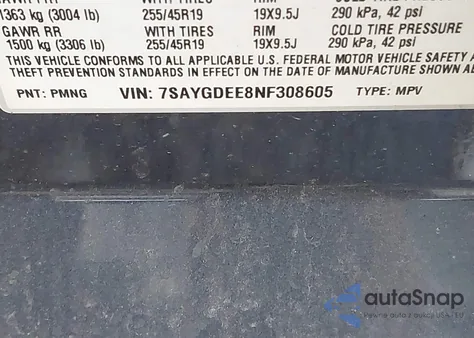 2022 Tesla Model Y Long Range Dual Motor All-Wheel Drive from USA, damaged, VIN 7SAYGDEE8NF308605